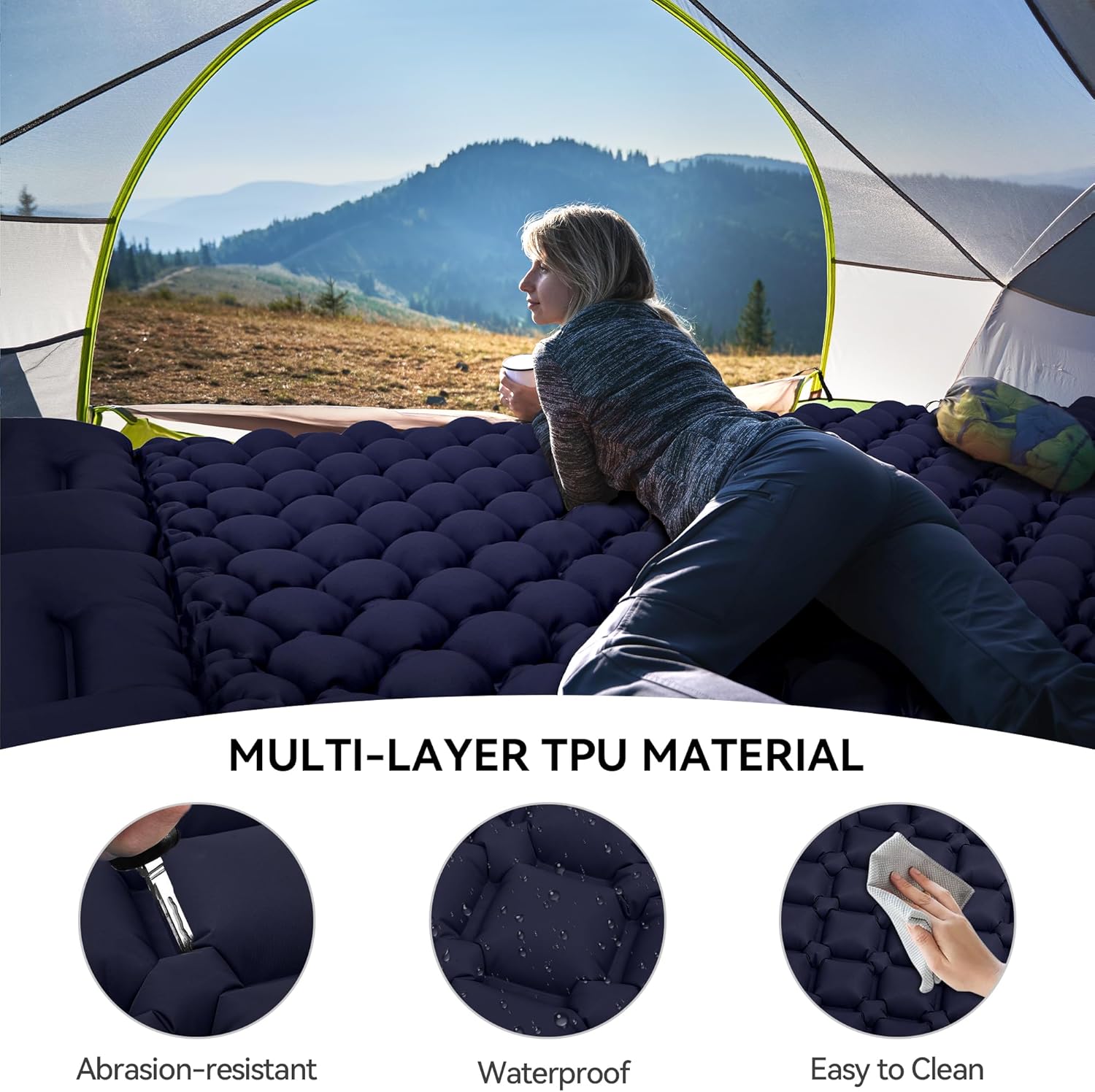 Двомісний туристичний матрац WCG для кемпінгу, подорожей і сну на природі - мініатюра 8