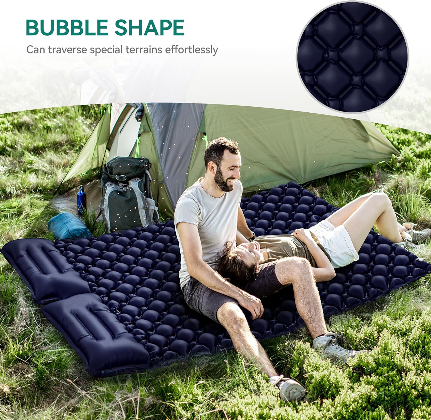 Двомісний туристичний матрац WCG для кемпінгу, подорожей і сну на природі - мініатюра 11