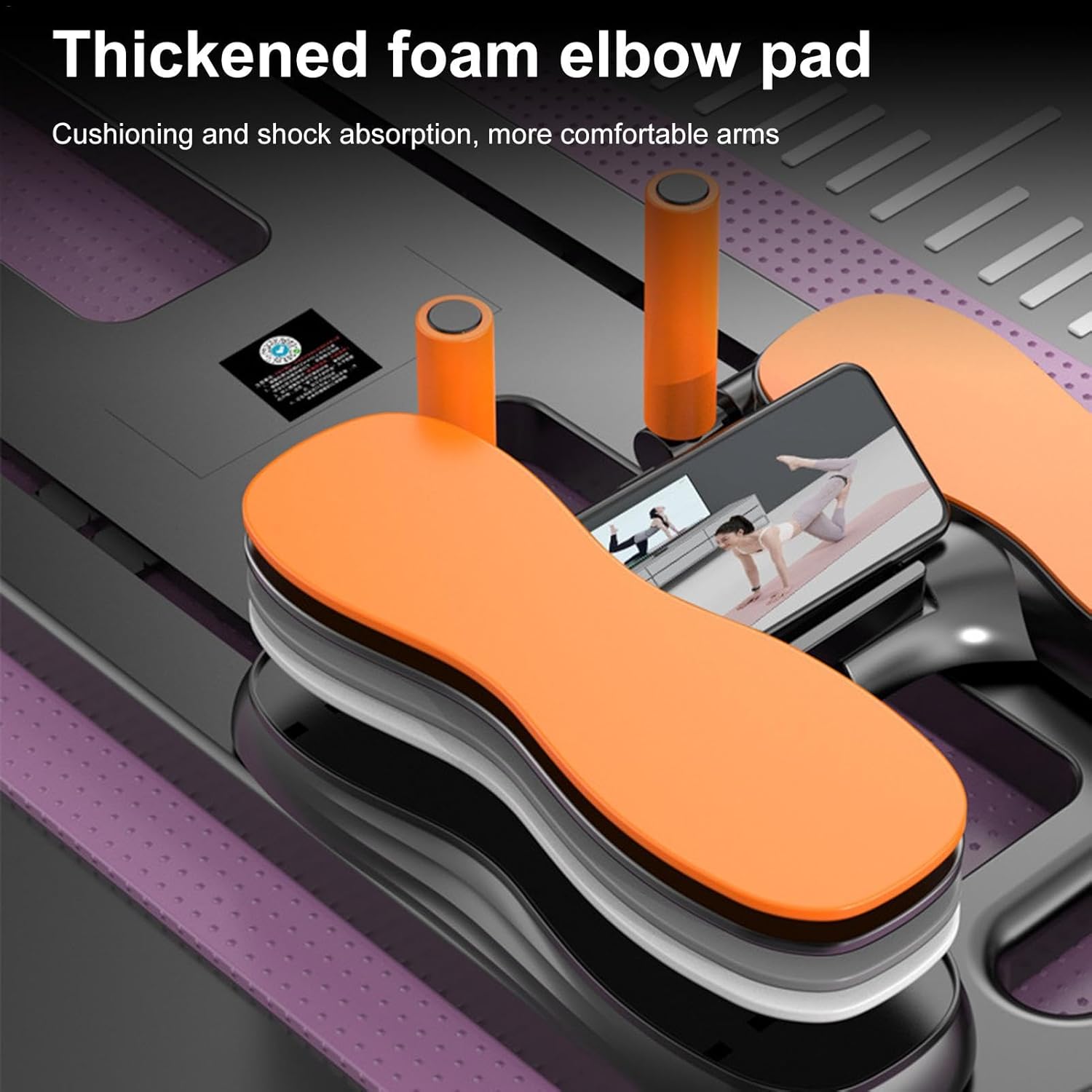 Складний тренажер MM3000 з автоповерненням ролика, таймером і тримачем для смартфона - мініатюра 4