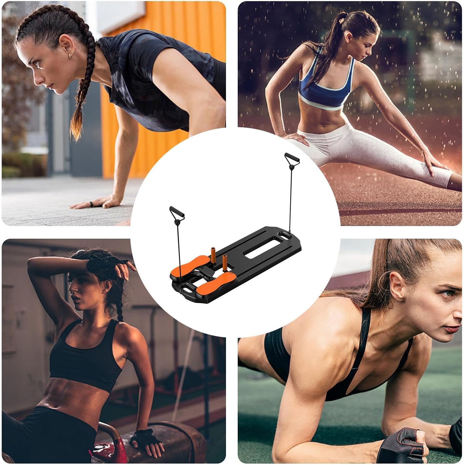 Складний тренажер MM3000 з автоповерненням ролика, таймером і тримачем для смартфона - мініатюра 7