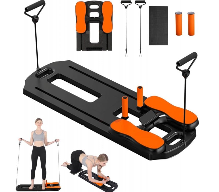 Складний тренажер MM3000 з автоповерненням ролика, таймером і тримачем для смартфона - мініатюра 10