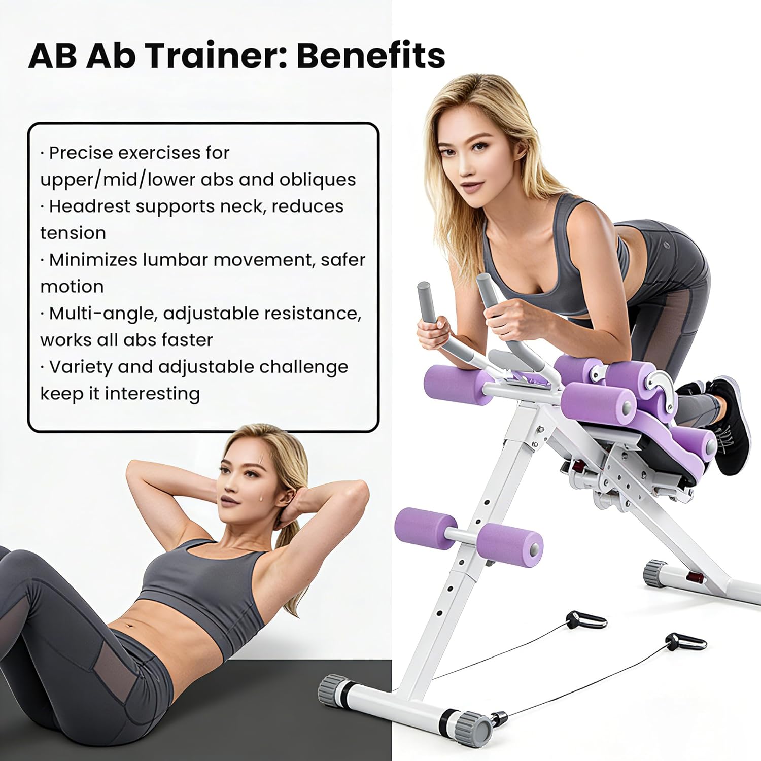 Тренажер myj MM3000 для преса, ніг і рук з еспандерами та дисплеєм для дому - мініатюра 11