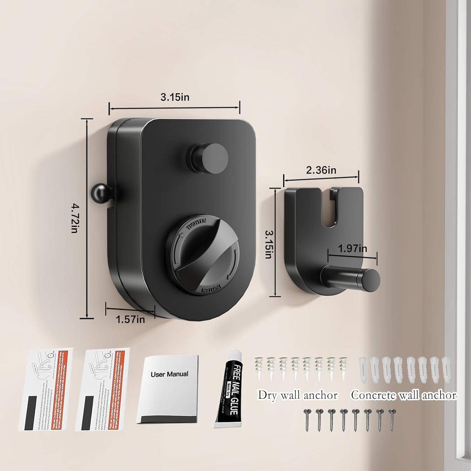 Wall Dryer WD-5 з висувним тросом для сушіння білизни у ванній, на балконі чи кухні - мініатюра 2