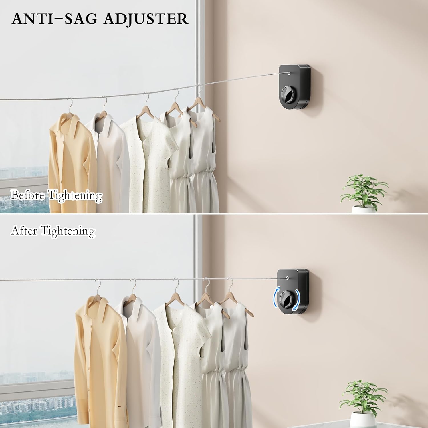 Wall Dryer WD-5 з висувним тросом для сушіння білизни у ванній, на балконі чи кухні - мініатюра 6