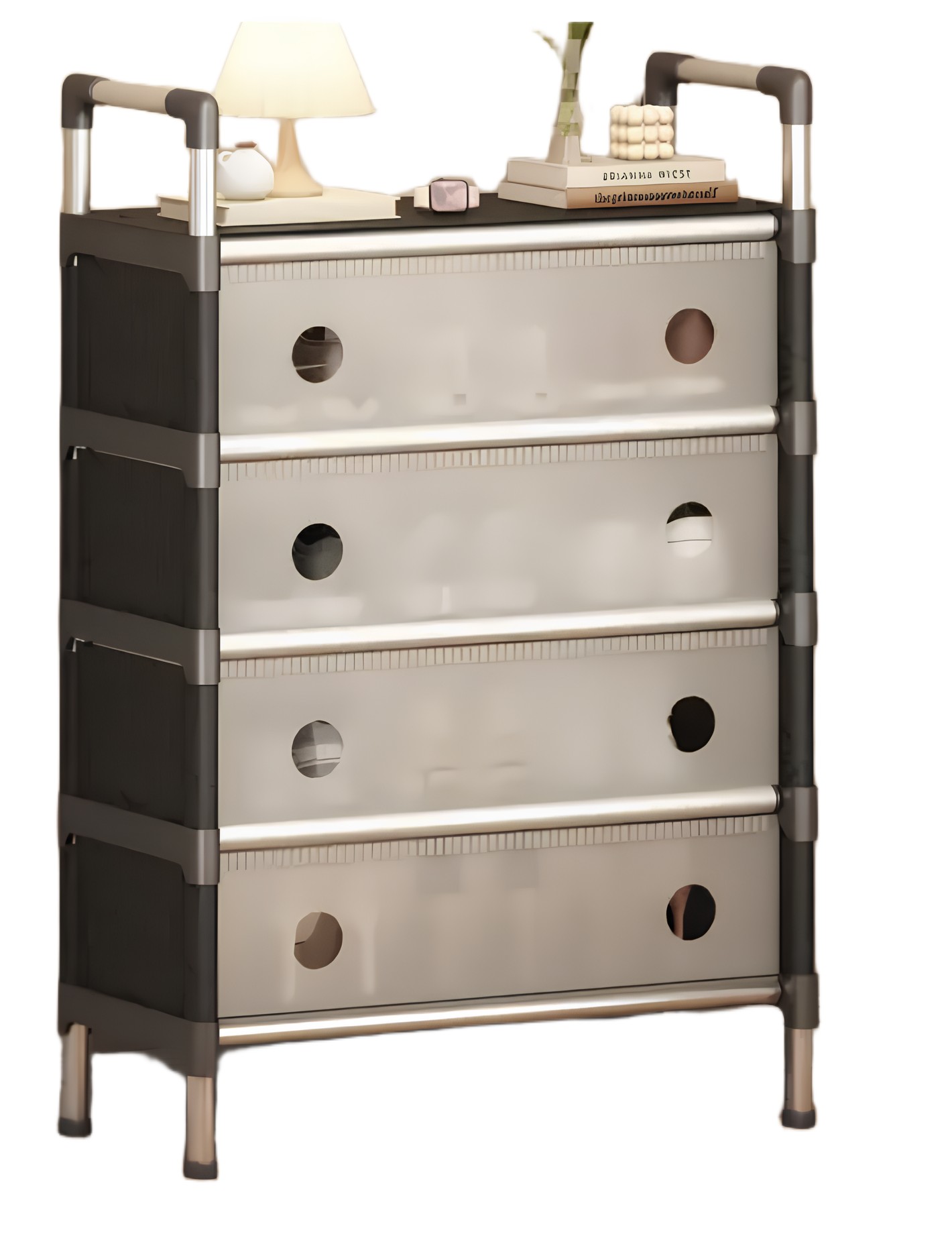 Полиця/шафа для взуття SKLM-33 компактне рішення для зберігання взуття ∙ Полиця для взуття SKLM-33 з металевим каркасом і ПВХ секціями