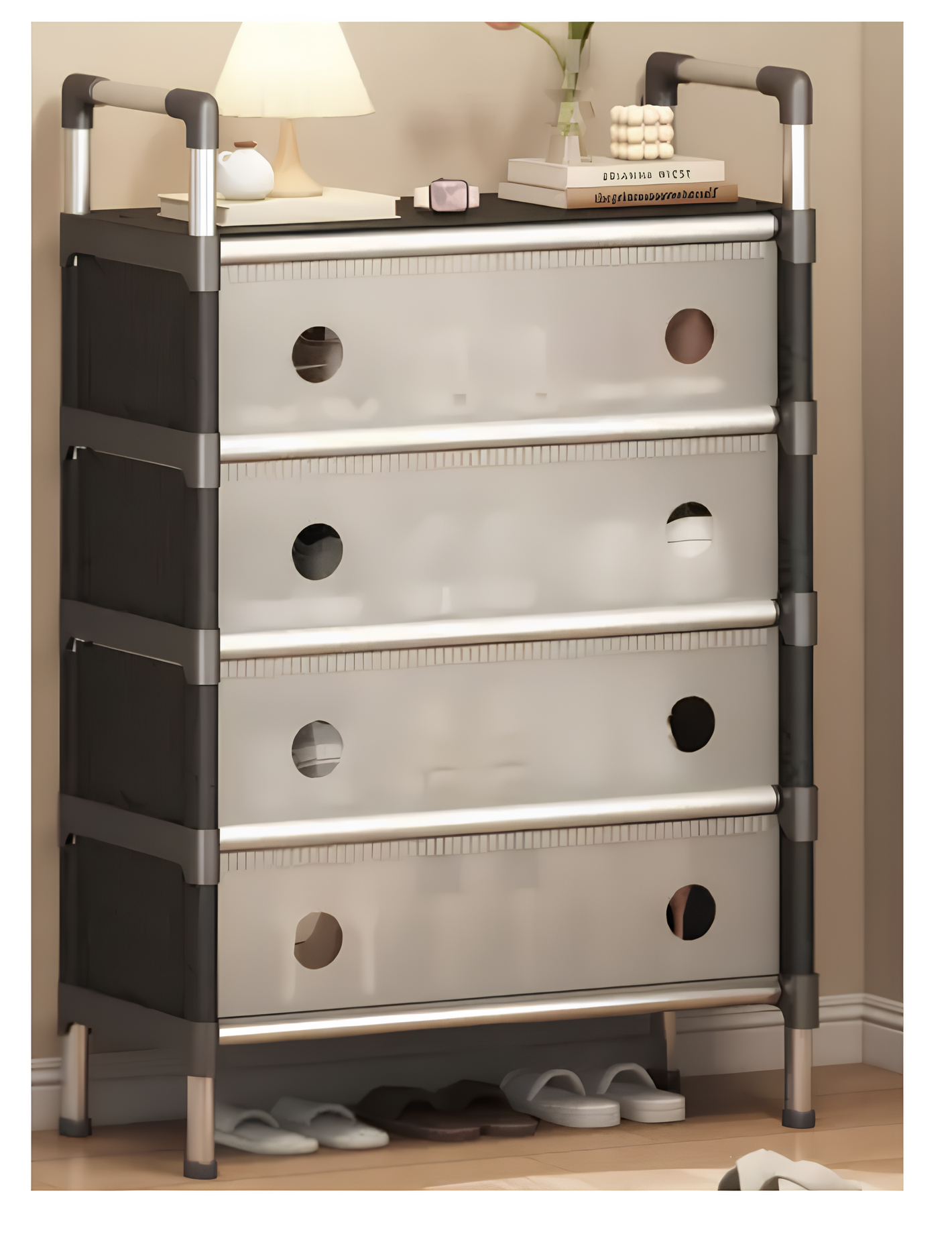 Тумба для взуття SKLM-33 на 4 відділення для охайного зберігання у передпокої - мініатюра 2