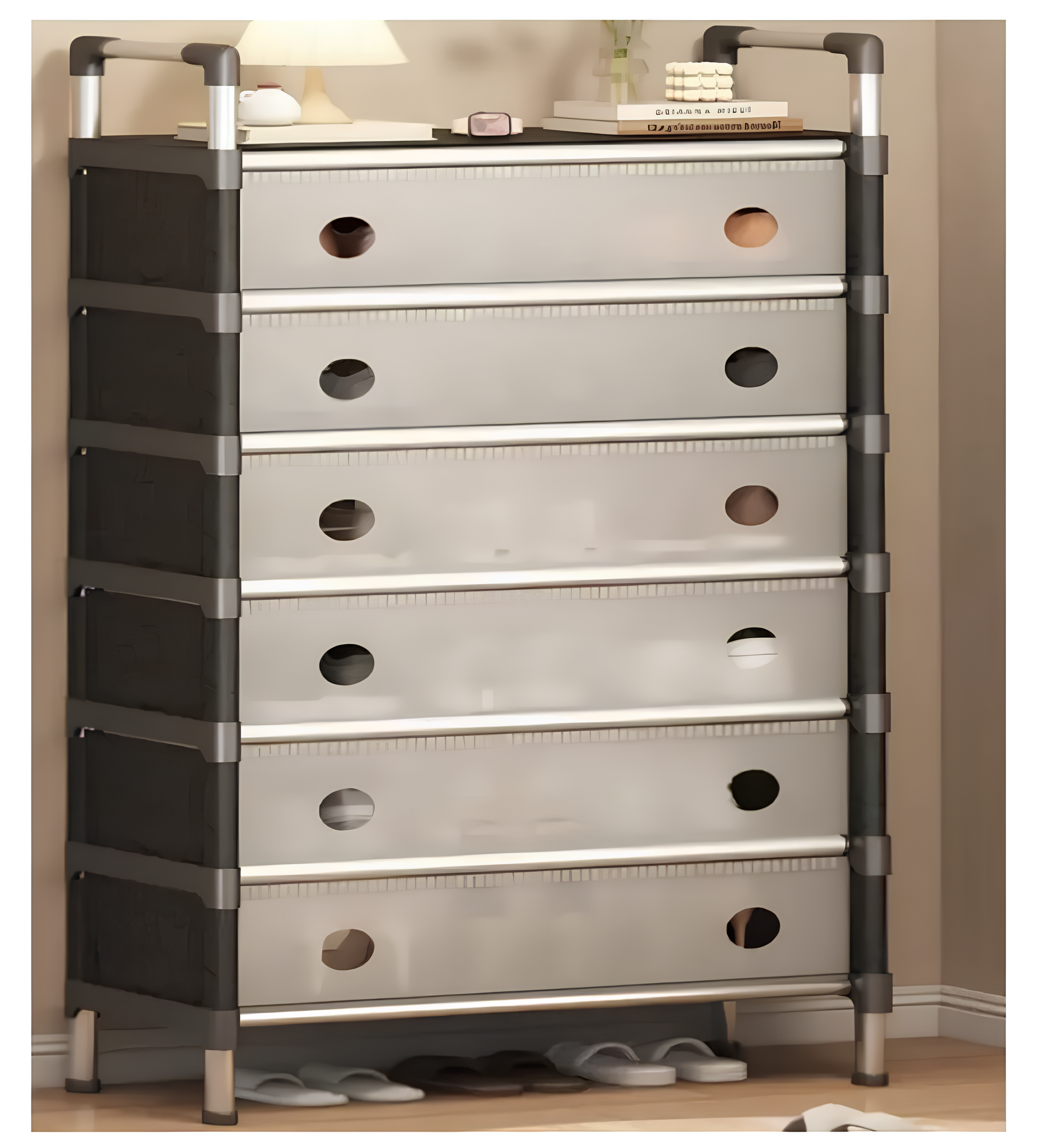 Полиця/шафа для взуття SKLM-34 компактне рішення для зберігання взуття ∙ Органайзер SKLM-34 для взуття та сумок