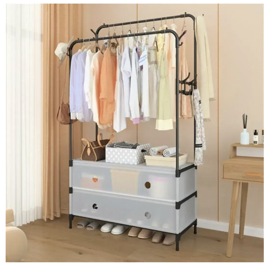 Органайзер MJPP83 з вішалкою для одягу і полицею для взуття для передпокою та спальні - мініатюра 4