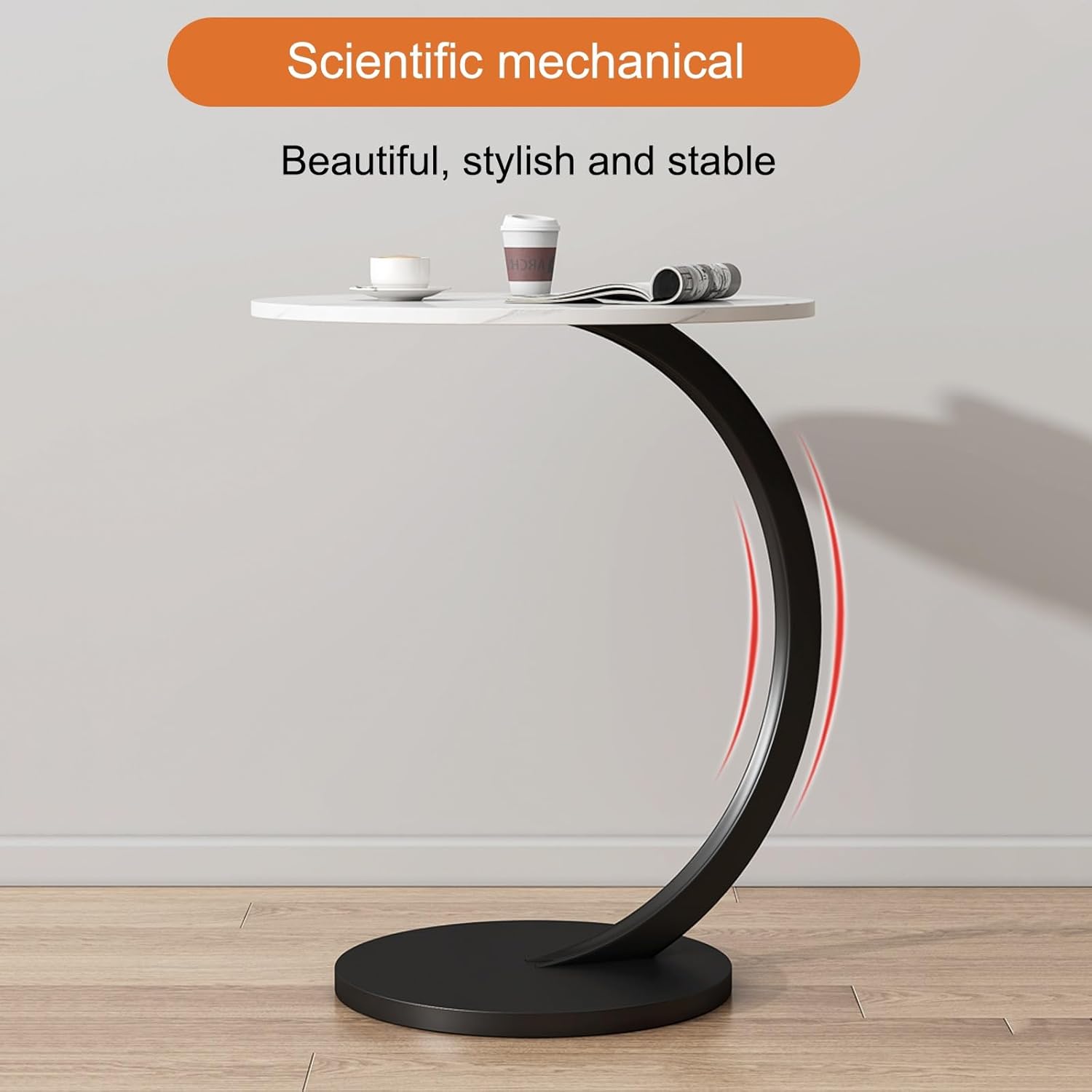 C-подібний столик 64224 для дивана, ліжка і компактного кавового кута вдома - мініатюра 4