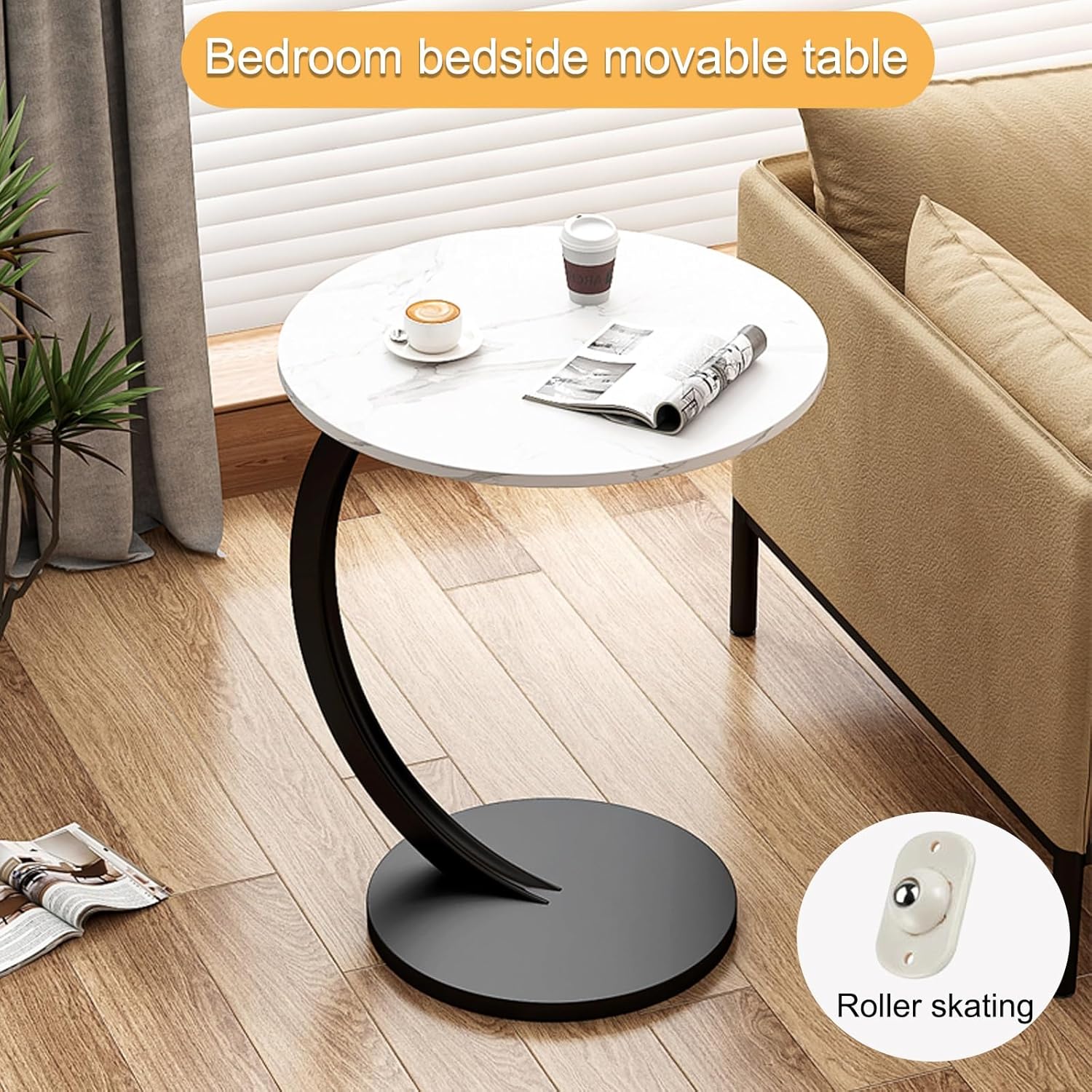 C-подібний столик 64224 для дивана, ліжка і компактного кавового кута вдома - мініатюра 7