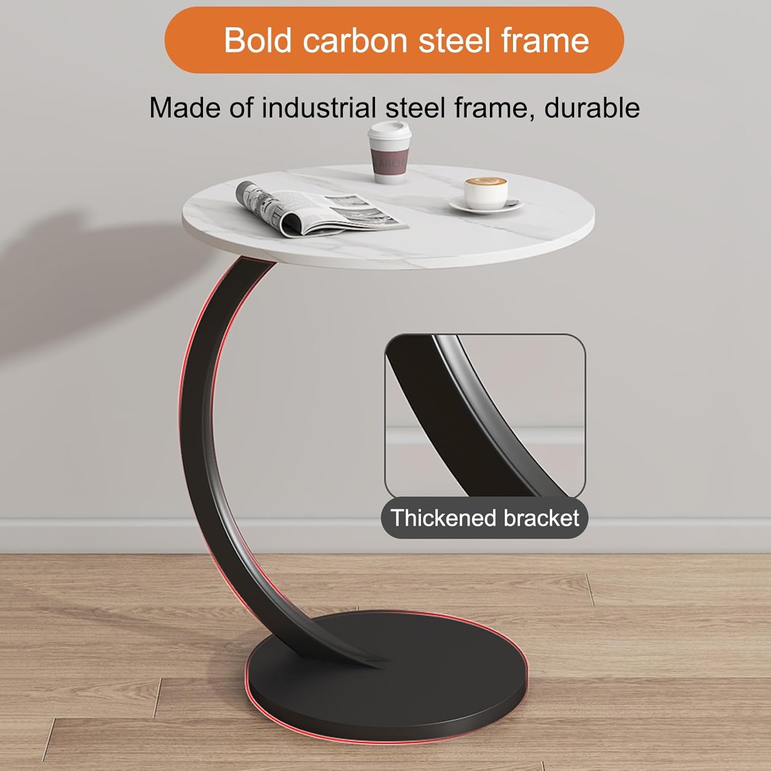 C-подібний столик 64224 для дивана, ліжка і компактного кавового кута вдома - мініатюра 8