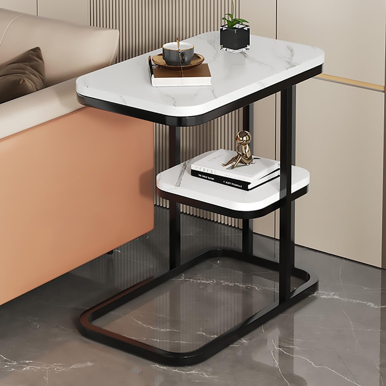 Двоярусний приставний журнальний столик 5496 ∙ Журнальний стіл 5496 для ноутбука 50х30х58