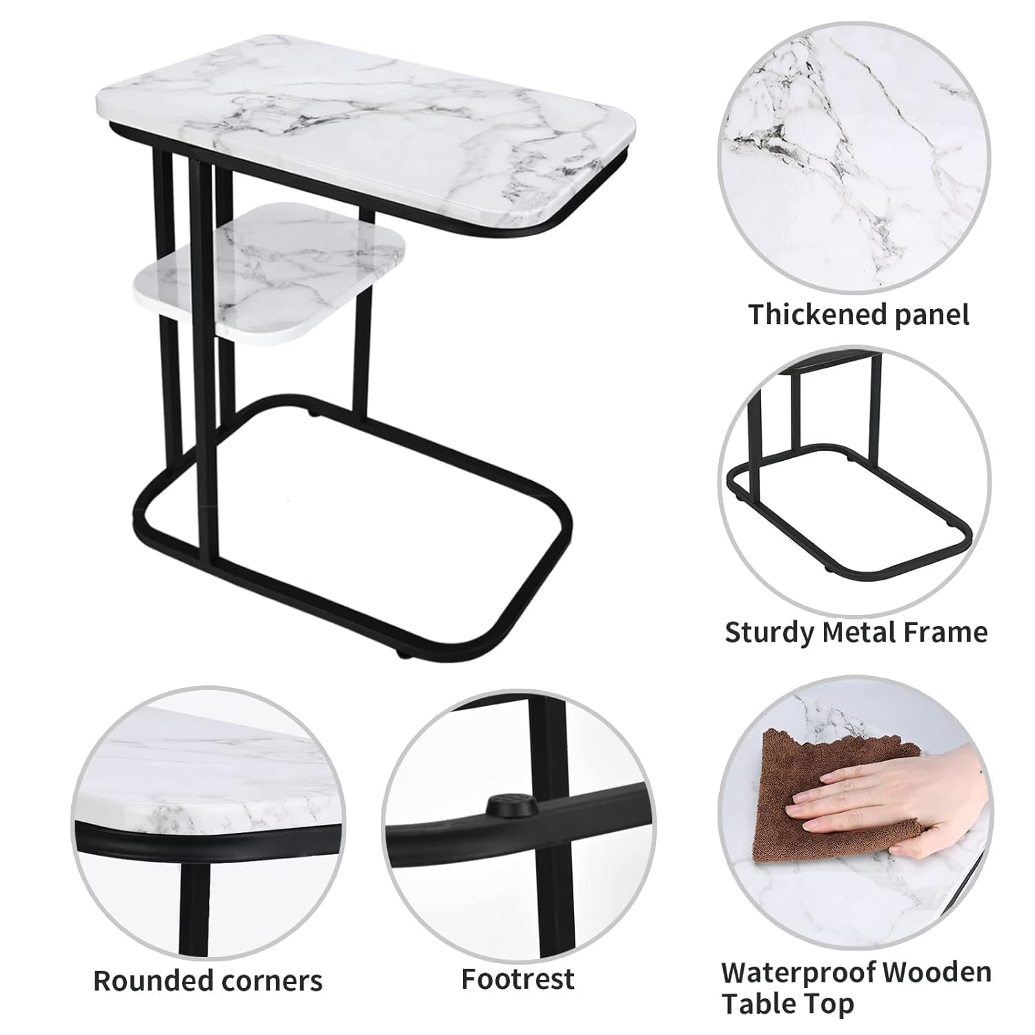 Приставний столик 5496 з двома рівнями для дивана, ліжка і ноутбука - мініатюра 4