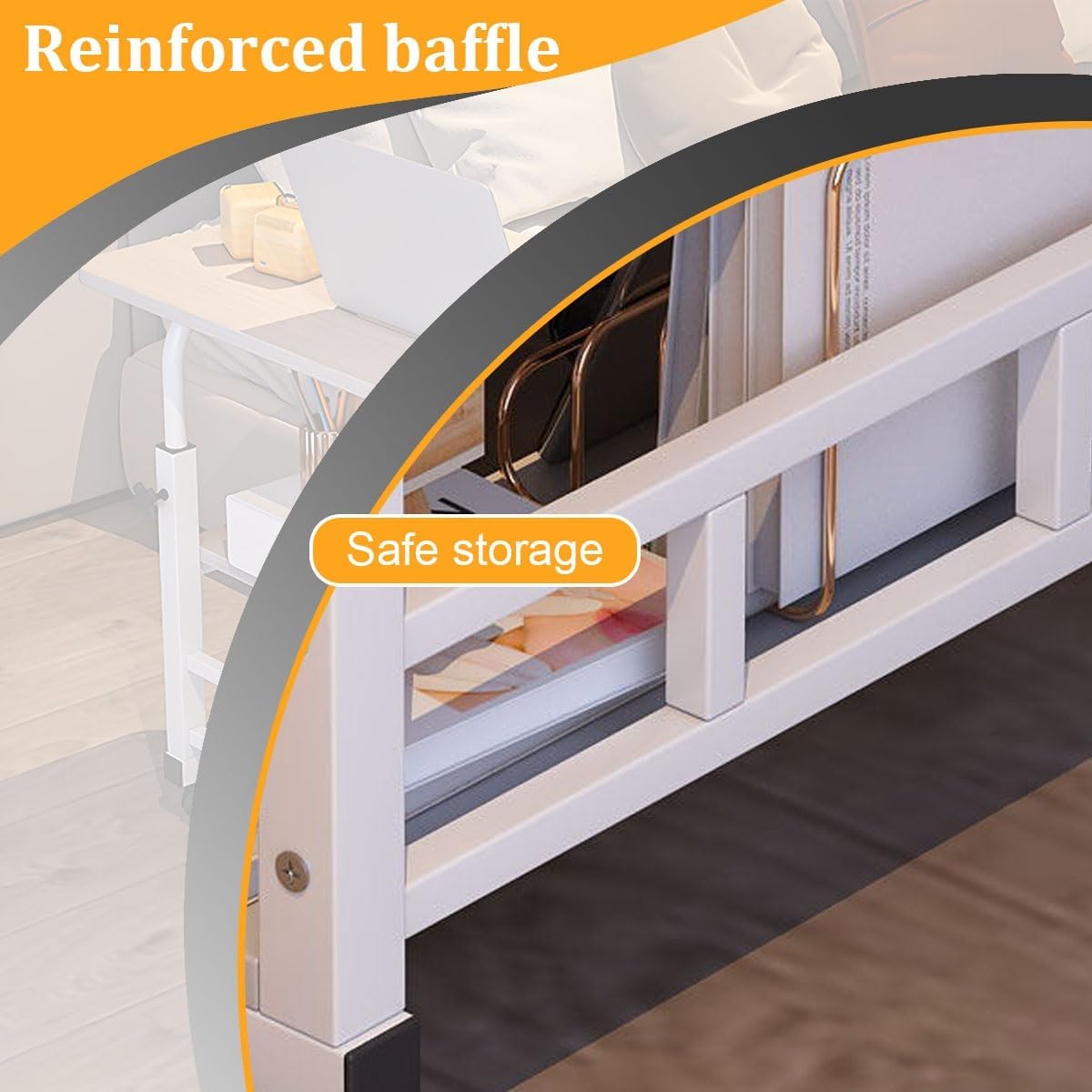 Мобільний столик 1846 для ноутбука з полицями і регулюванням висоти - мініатюра 4