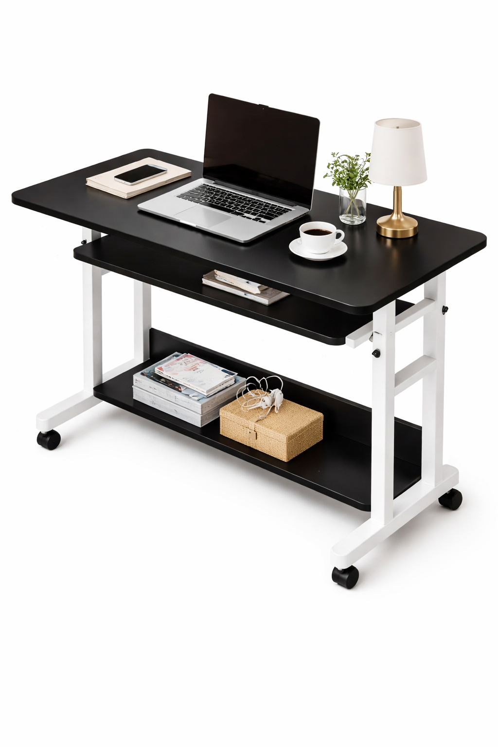 Регульований мобільний комп'ютерний стіл 1845 ∙ Комп'ютерний стіл 1845 з висувною підставкою для клавіатури