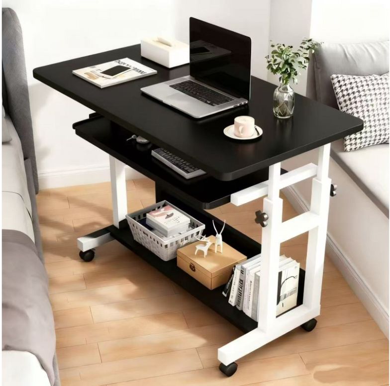 Мобільний комп'ютерний стіл 1845 з регулюванням висоти і полицею для клавіатури - мініатюра 2