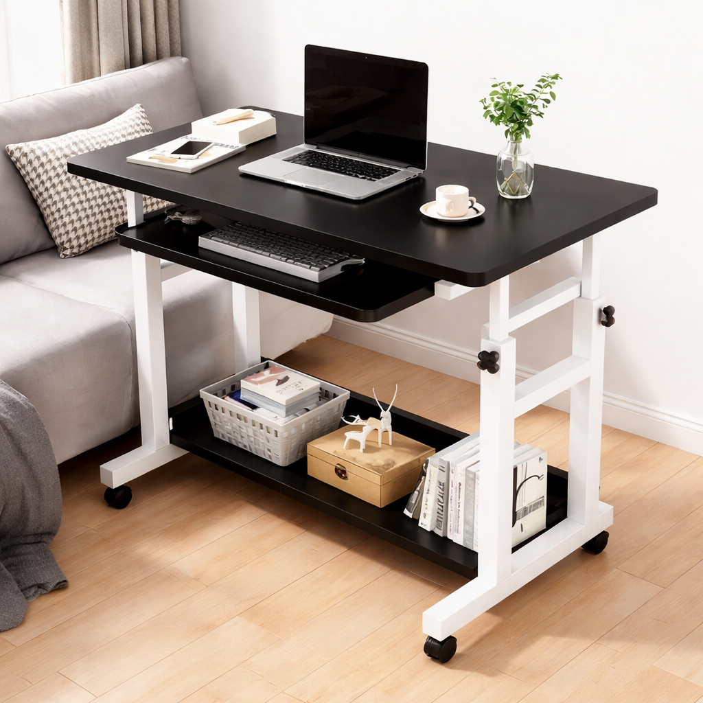 Мобільний комп'ютерний стіл 1845 з регулюванням висоти і полицею для клавіатури - мініатюра 3