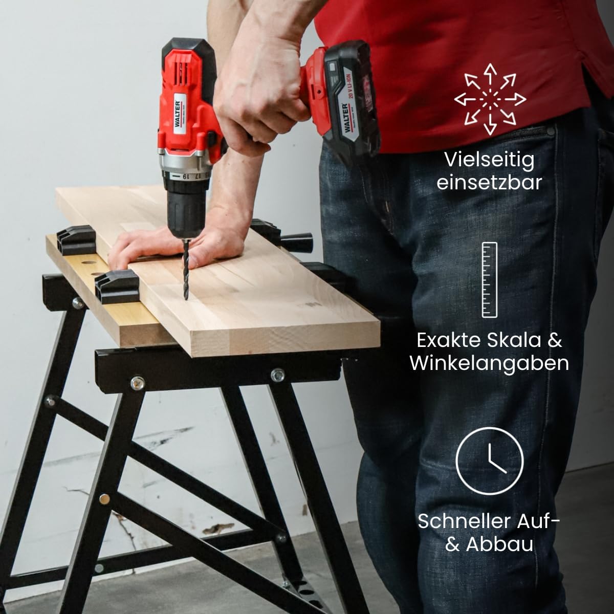 Складаний стіл-верстак Vorel FT для майстерні, виїзних робіт і фіксації заготовок - мініатюра 4