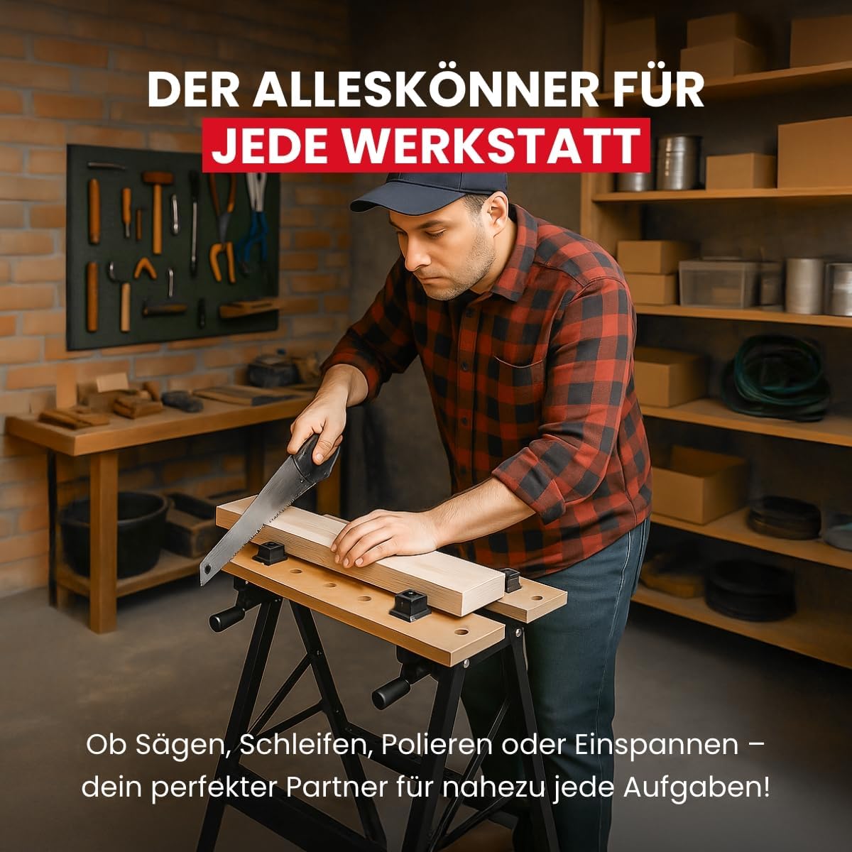 Складаний стіл-верстак Vorel FT для майстерні, виїзних робіт і фіксації заготовок - мініатюра 8