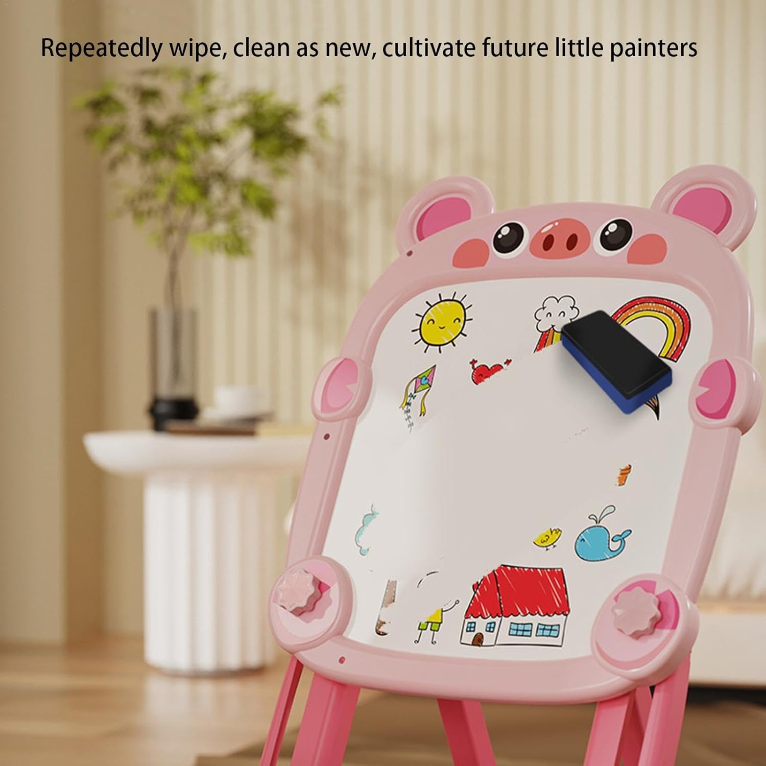 Двосторонній мольберт Happy BLB-Toys для малювання, магнітів і творчих занять - мініатюра 3