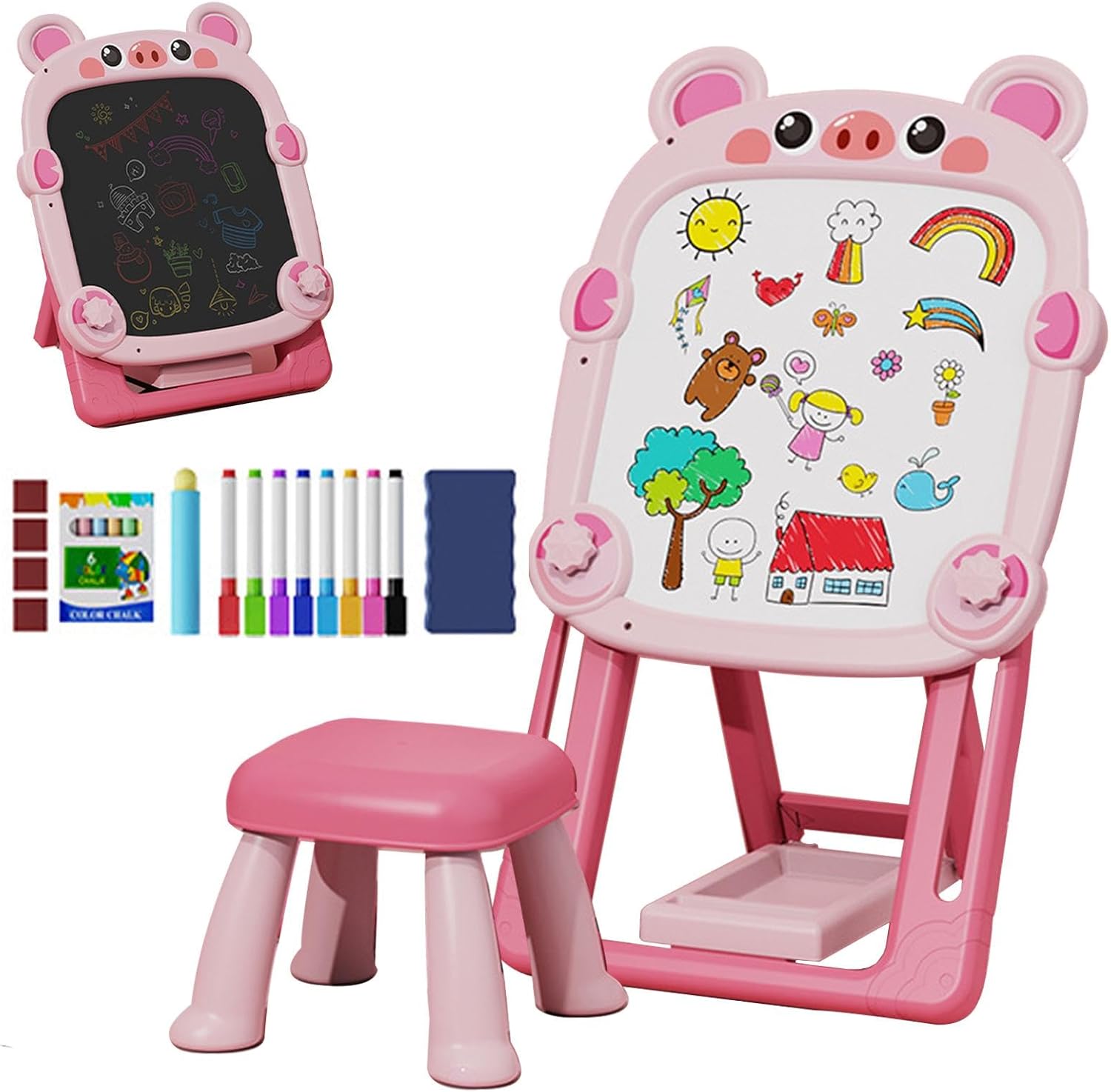 Двосторонній мольберт Happy BLB-Toys для малювання, магнітів і творчих занять - мініатюра 5