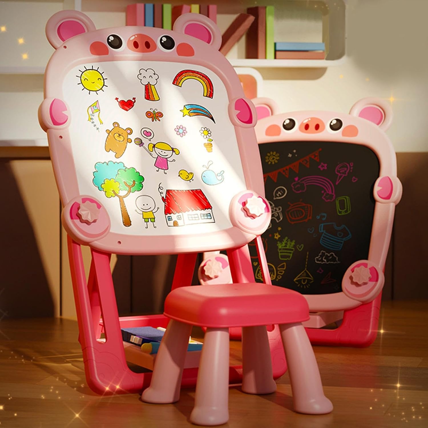 Двосторонній мольберт Happy BLB-Toys для малювання, магнітів і творчих занять - мініатюра 6