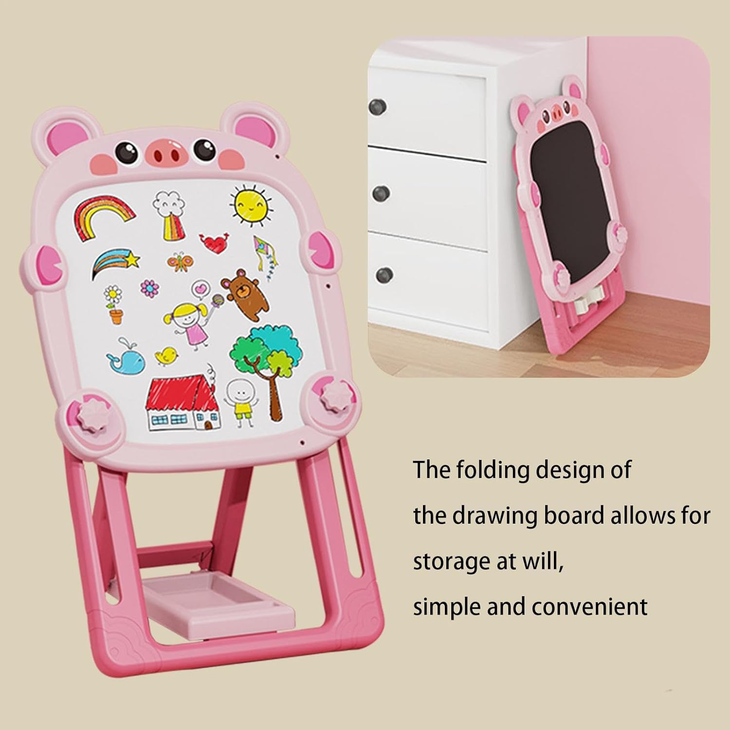 Двосторонній мольберт Happy BLB-Toys для малювання, магнітів і творчих занять - мініатюра 7