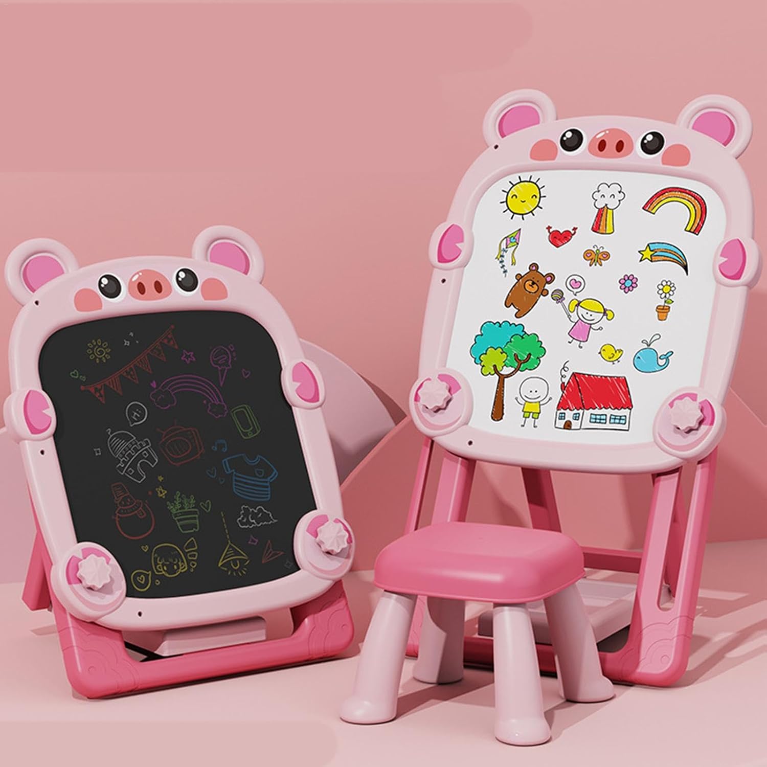 Двосторонній мольберт Happy BLB-Toys для малювання, магнітів і творчих занять - мініатюра 9