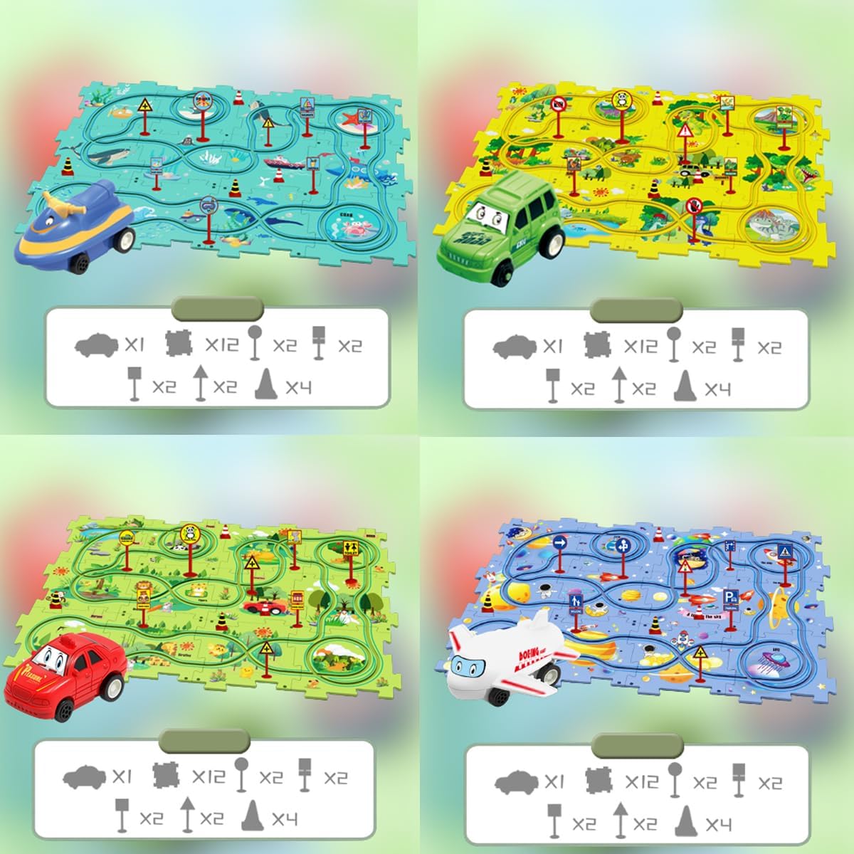 Пазл-конструктор 5PCS Rail Car для малюків з вагончиками і першими навичками складання - мініатюра 5