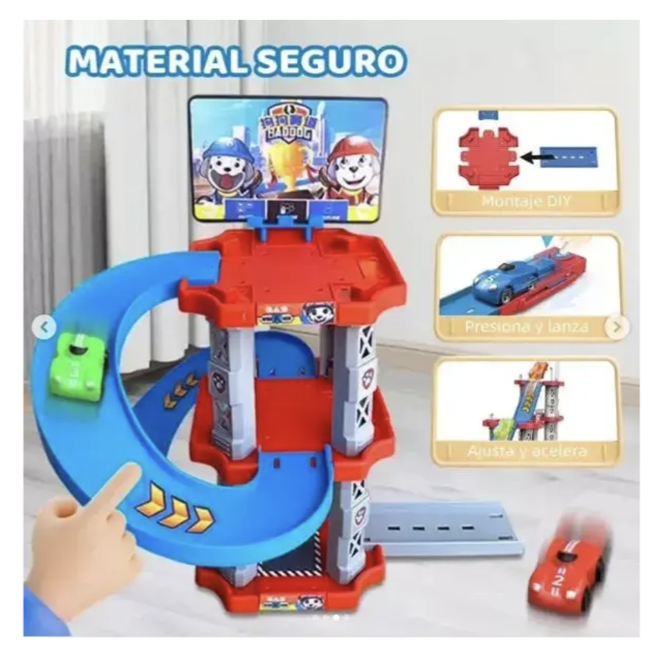 Ігрова траса-парковка Childrens Rail Car MH2006 з машинками і серпантинним треком - мініатюра 2