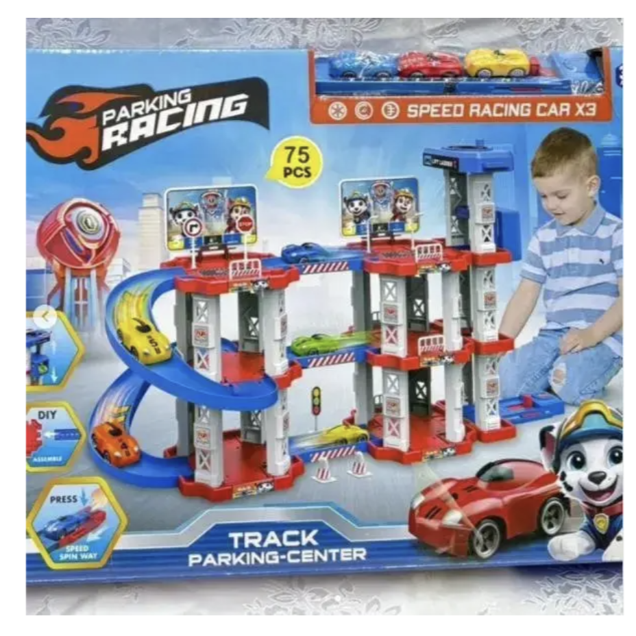 Ігрова траса-парковка Childrens Rail Car MH2006 з машинками і серпантинним треком - мініатюра 3