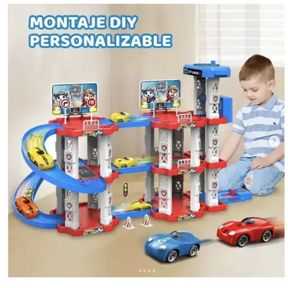 Ігрова траса-парковка Childrens Rail Car MH2006 з машинками і серпантинним треком - мініатюра 4