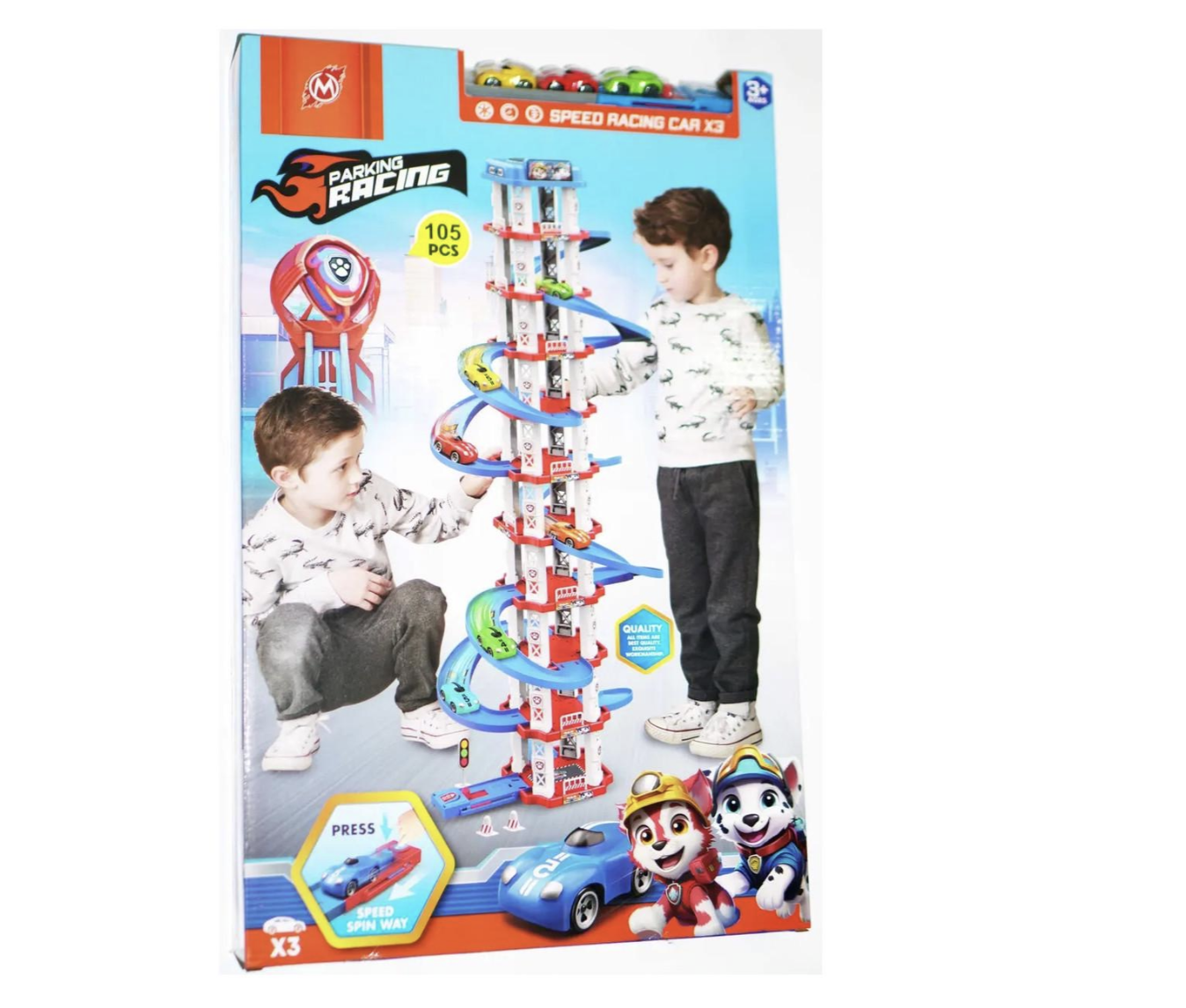 Ігрова траса-парковка Childrens Rail Car MH2006 на 105 деталей для активної гри вдома - мініатюра 4