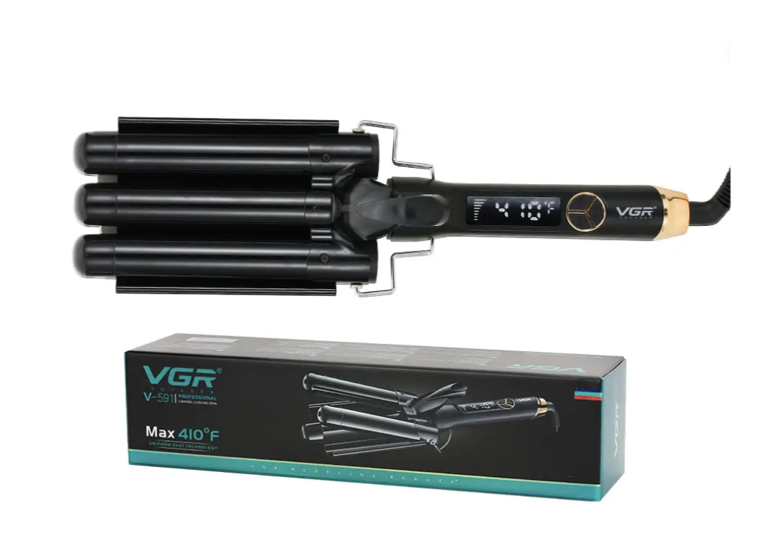 Потрійна плойка VGR V-591 для хвиль, локонів і об'ємної укладки вдома - мініатюра 6