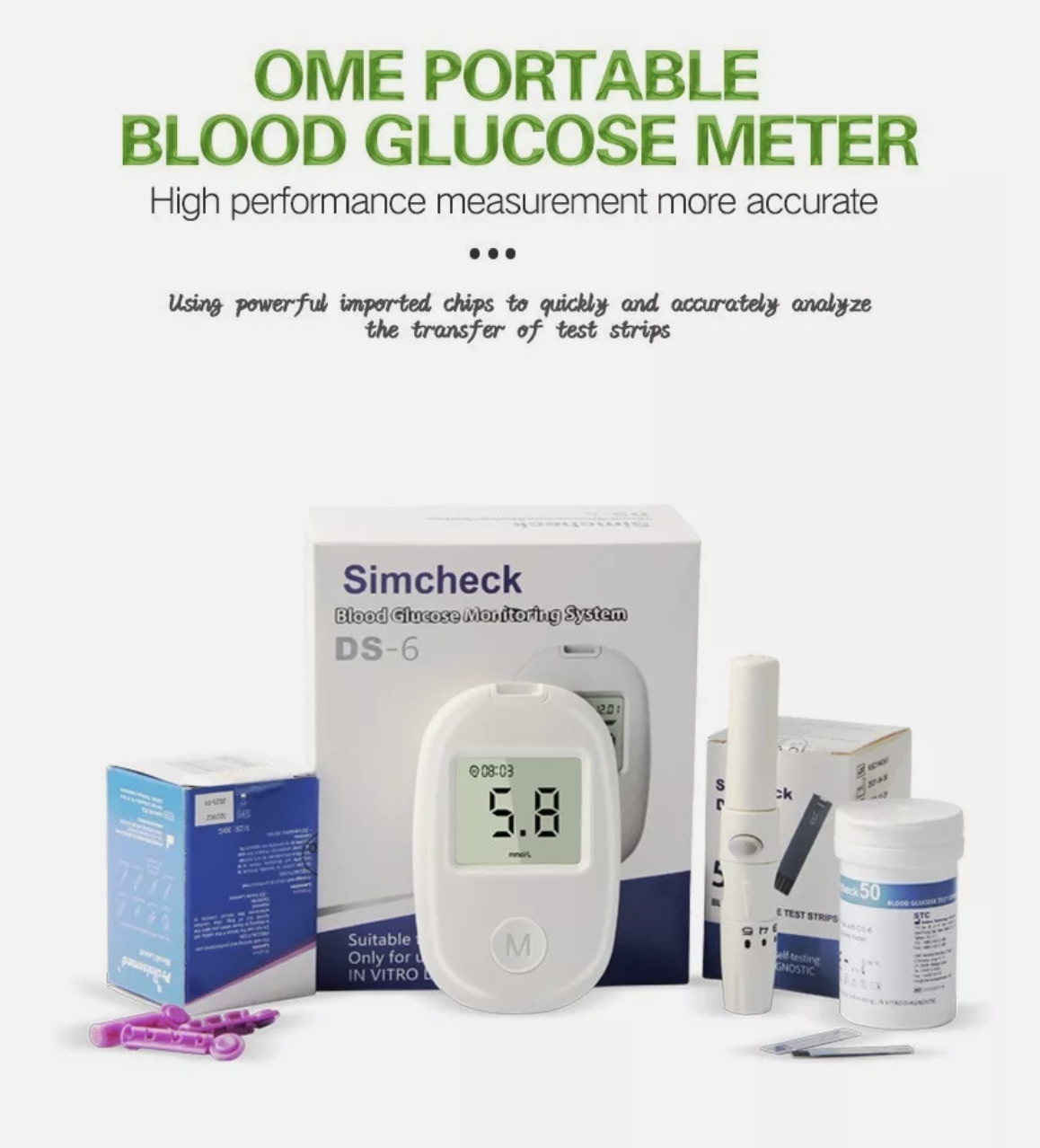 Глюкометр GLM-76 для вимірювання рівня цукру в крові - мініатюра 2