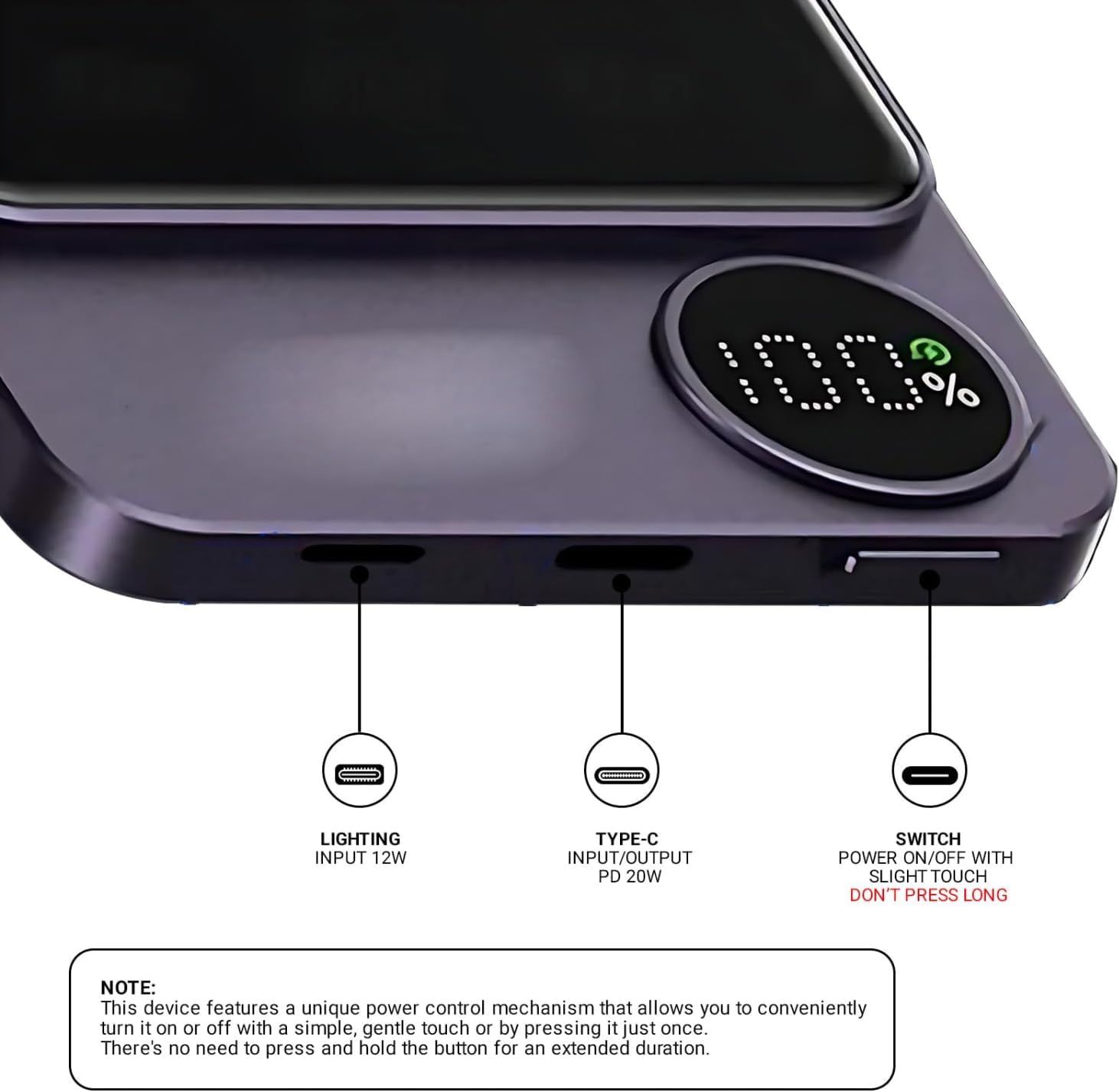 Power Bank MagSafe 20000 mAh для iPhone і Qi-сумісних пристроїв без зайвих кабелів - мініатюра 2