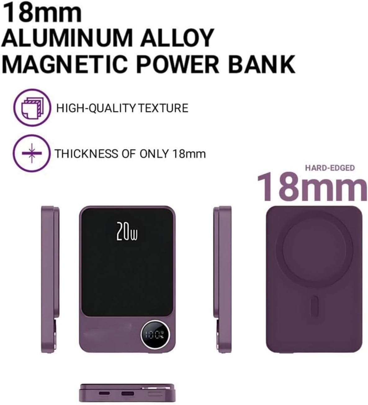 Power Bank MagSafe 20000 mAh для iPhone і Qi-сумісних пристроїв без зайвих кабелів - мініатюра 3