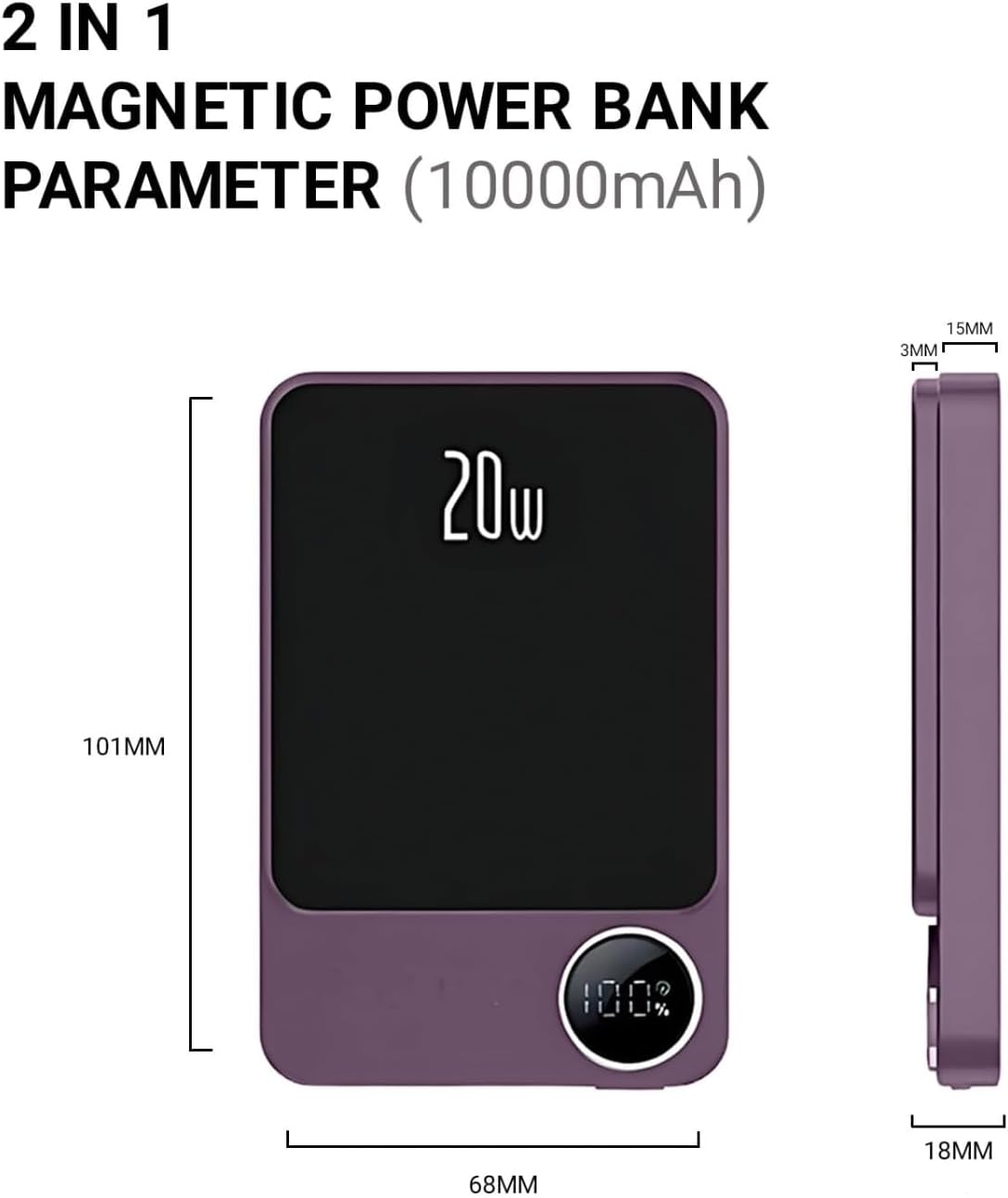 Power Bank MagSafe 20000 mAh для iPhone і Qi-сумісних пристроїв без зайвих кабелів - мініатюра 4