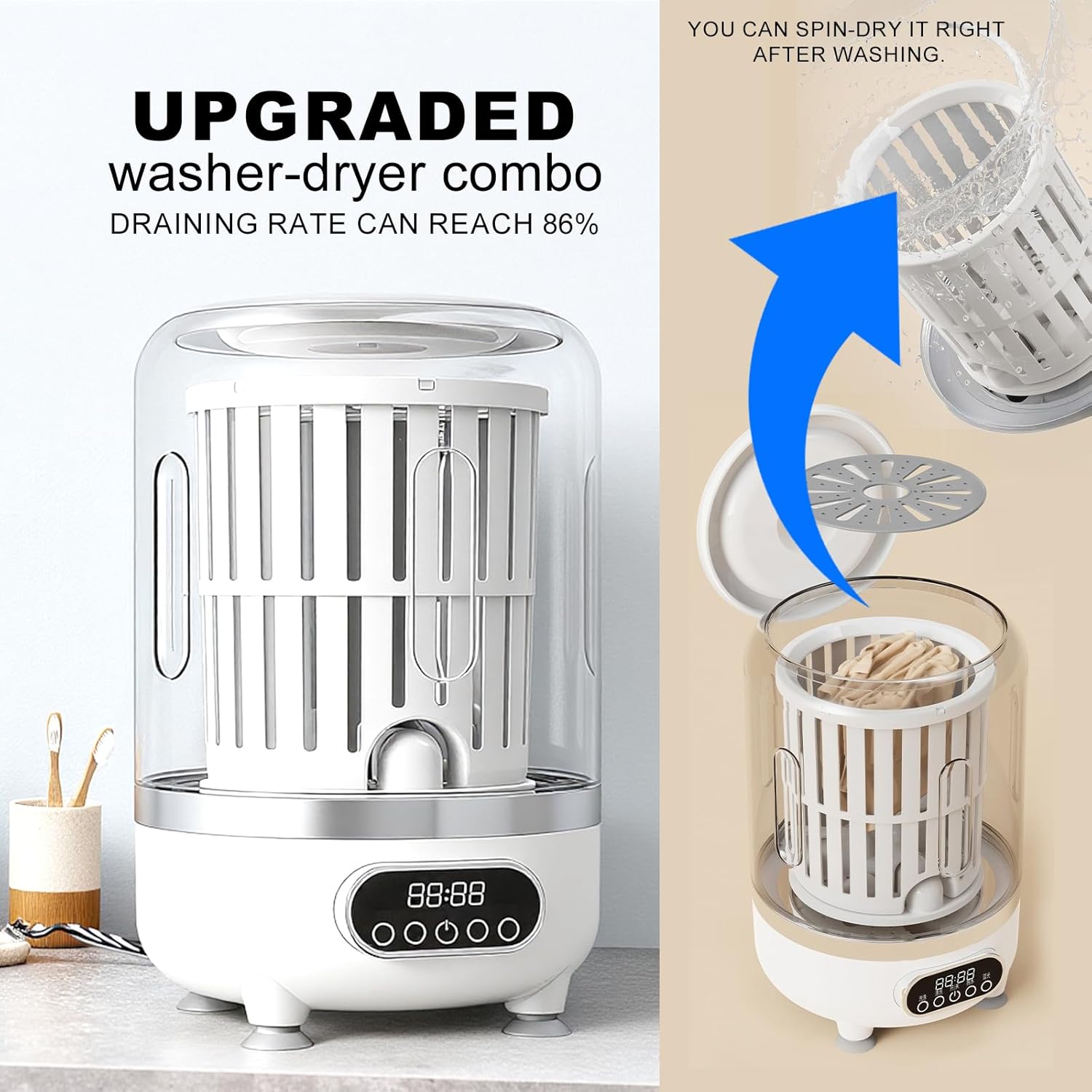 Міні-пральна машинка Laundry Cup 3 в 1 для дрібних і делікатних речей - мініатюра 4