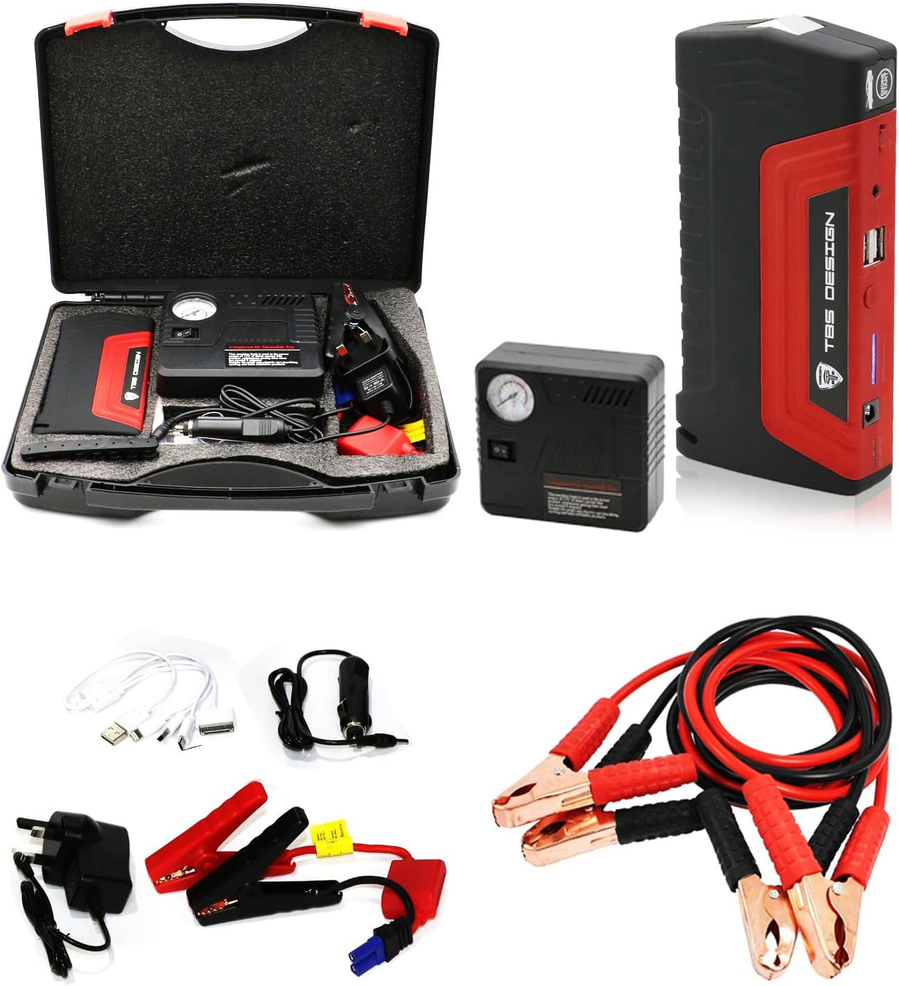 Портативний стартер і пуско-зарядний пристрій EQUUS 12В 50 800 мАг ∙ Набір з пускозарядним пристроєм для авто EQUUS