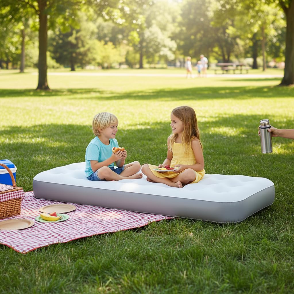 Односпальний надувний матрац 191 x 73 x 22 см для дому і кемпінгу - мініатюра 4