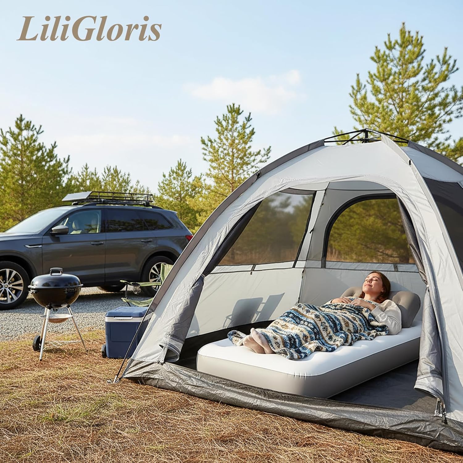 Односпальний надувний матрац 191 x 73 x 22 см для дому і кемпінгу - мініатюра 7