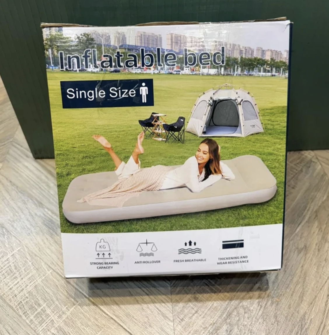 Односпальний надувний матрац 191 x 73 x 22 см для дому і кемпінгу - мініатюра 9