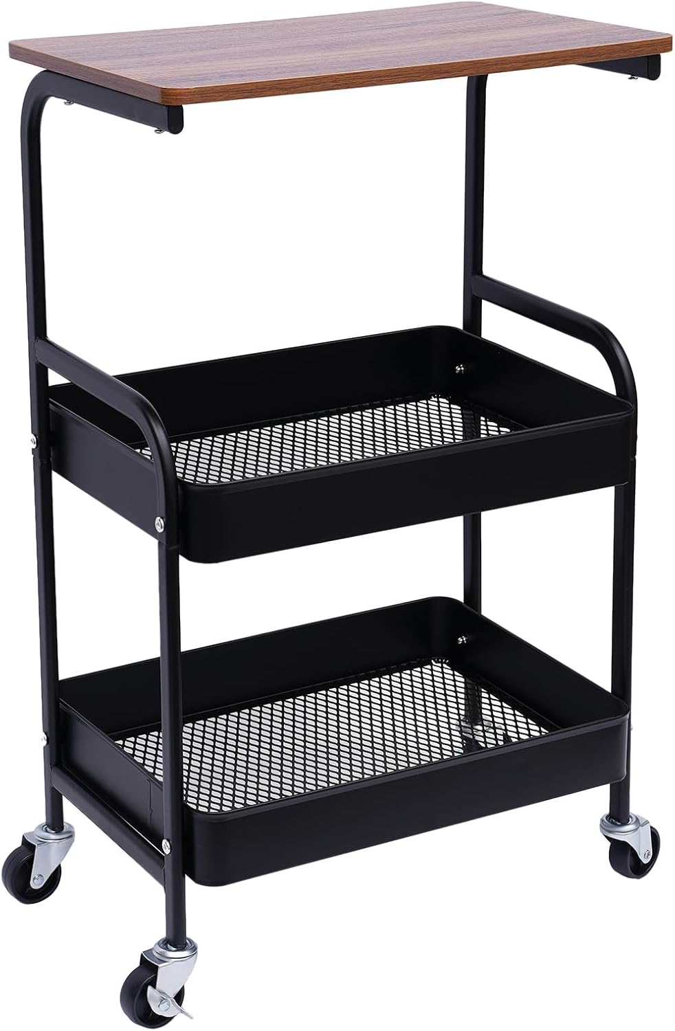 Етажерка AWD Interior у стилі лофт на колесах ∙ Чорна етажерка в стилі AWD Interior лофт на коліщатках для ванної кімнати