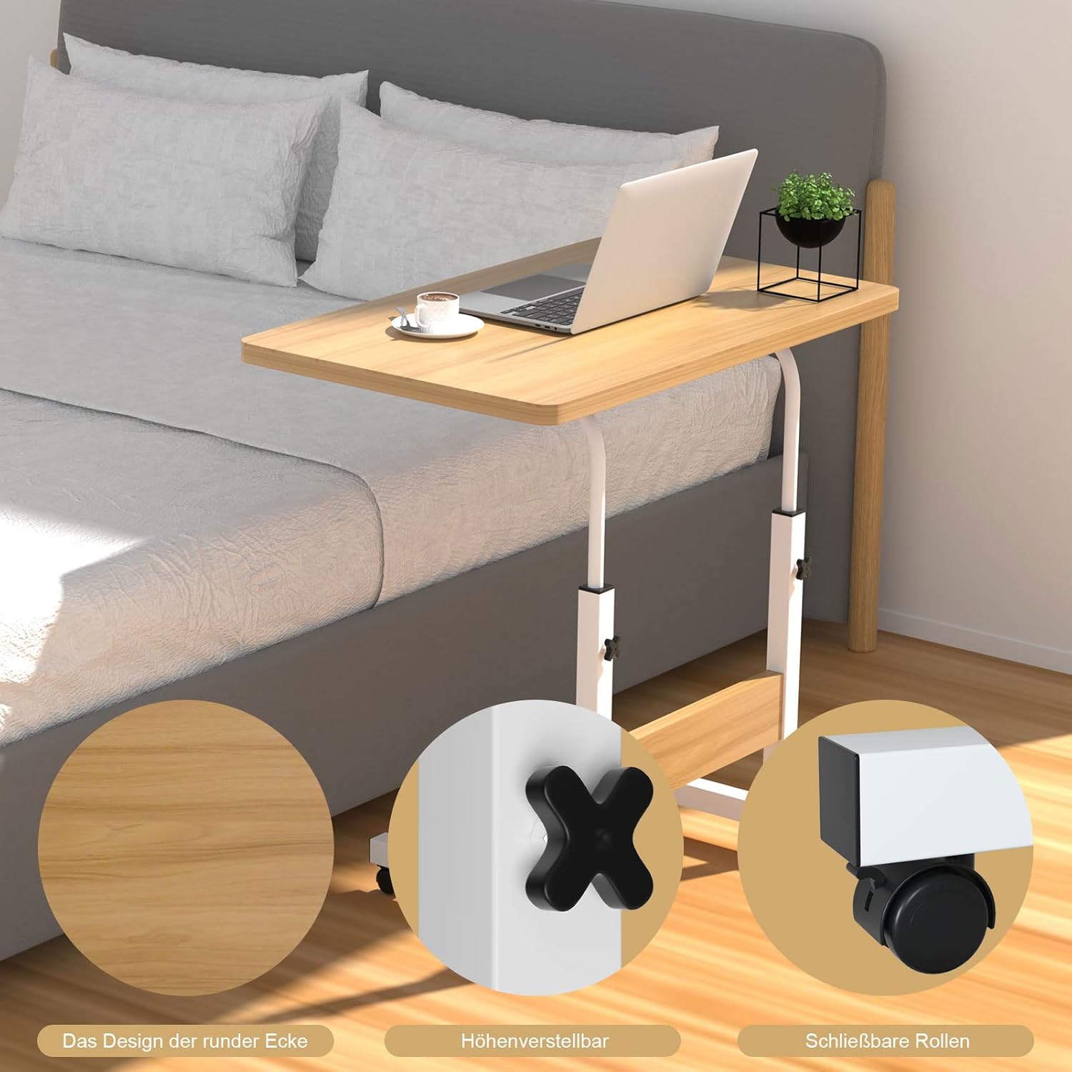 Столик для ноутбука Drom 60 x 40 см з регулюванням висоти і колесами - мініатюра 5