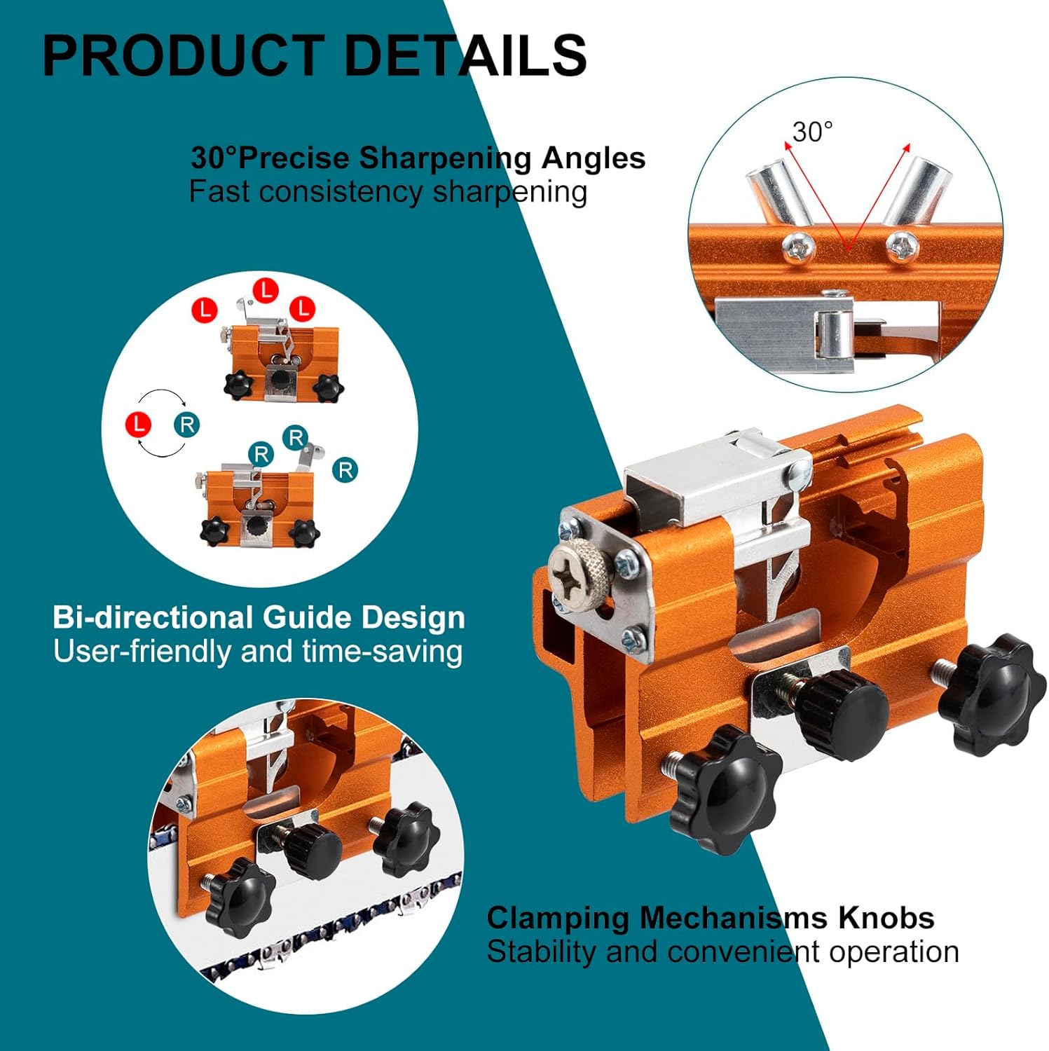 Ручна точилка BIGSTREN для заточування ланцюга бензопили без демонтажу - мініатюра 3