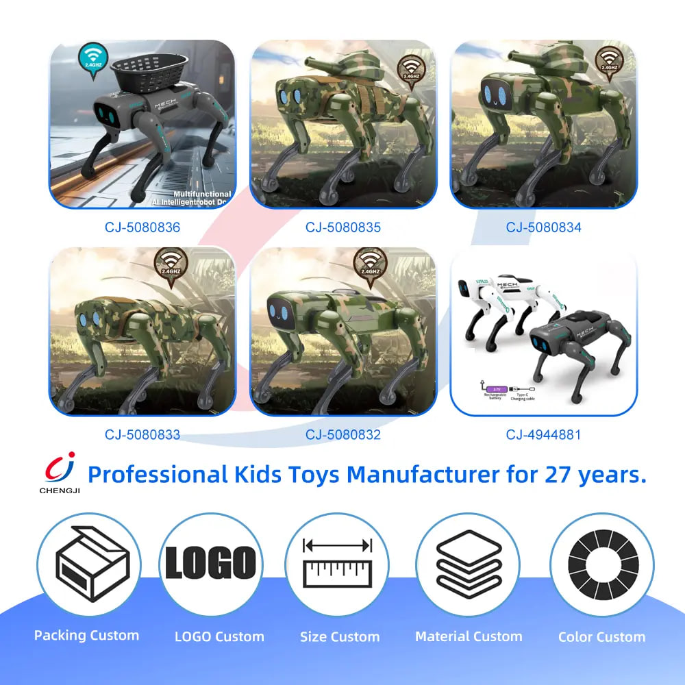 Робот-собака MECH GUARDIAN QF660-2M з пультом, голосовим керуванням і LED-очима - мініатюра 4