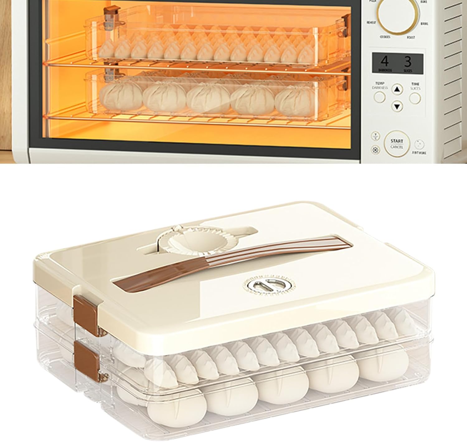 Дворівневий контейнер для заморожування пельменів і вареників - мініатюра 2