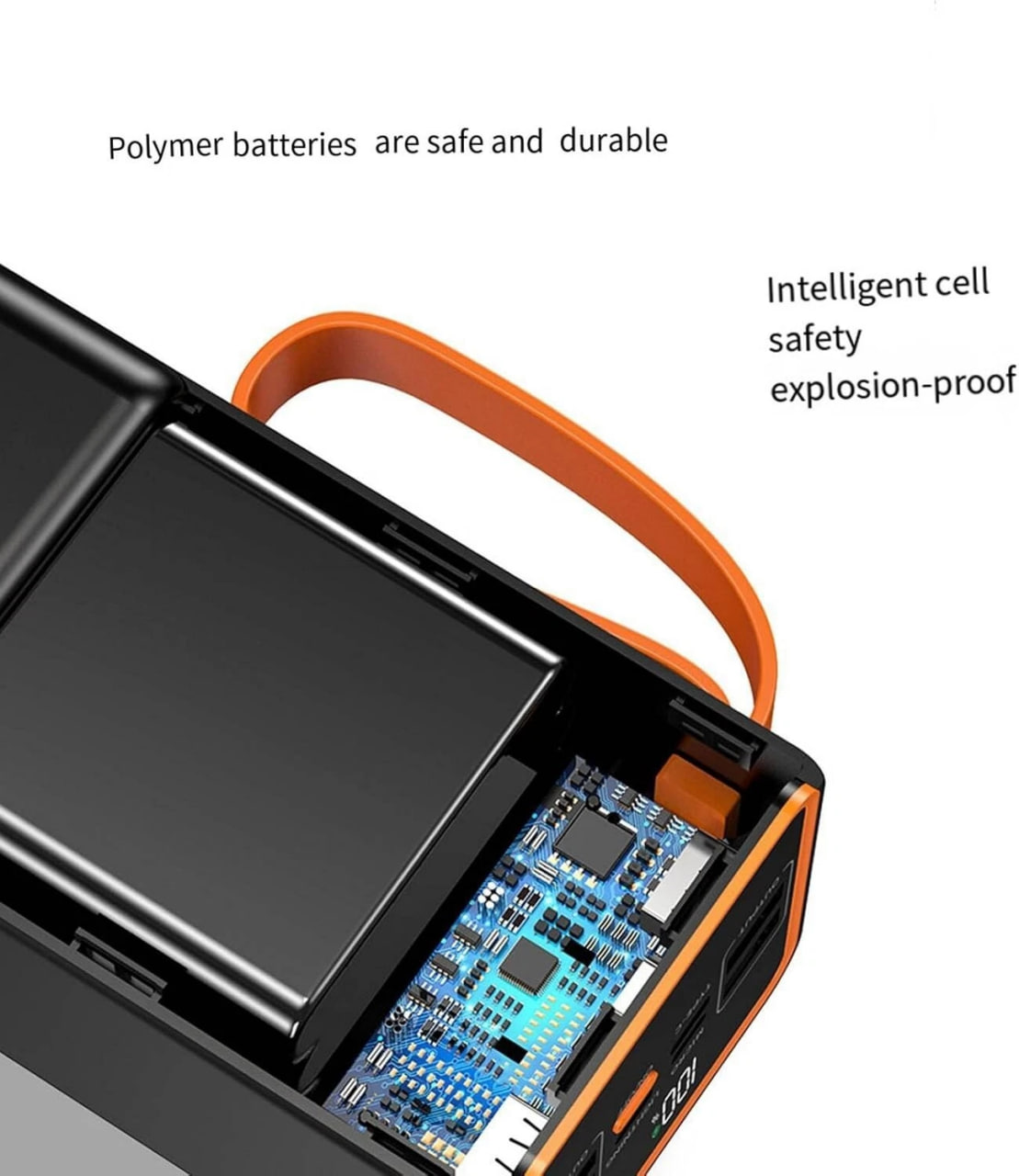 Повербанк JS-658 100000 mAh з LED-ліхтариком для поїздок і резервного живлення - мініатюра 5