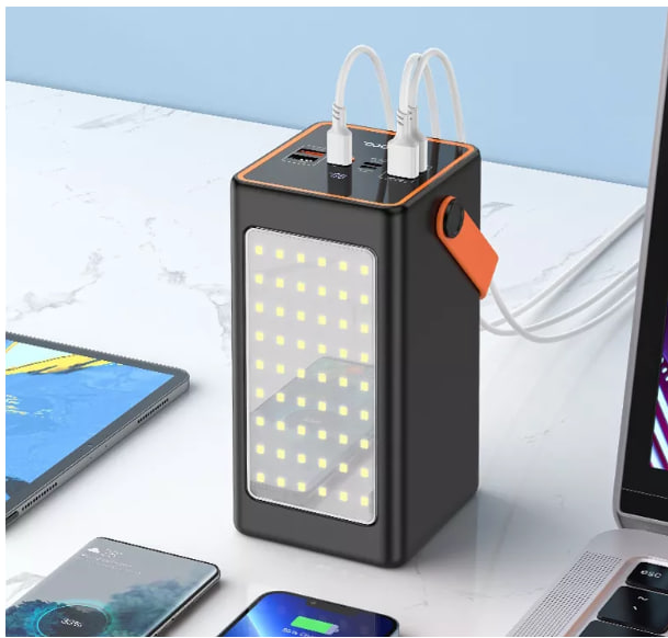 Повербанк JS-658 100000 mAh з LED-ліхтариком для поїздок і резервного живлення - мініатюра 9